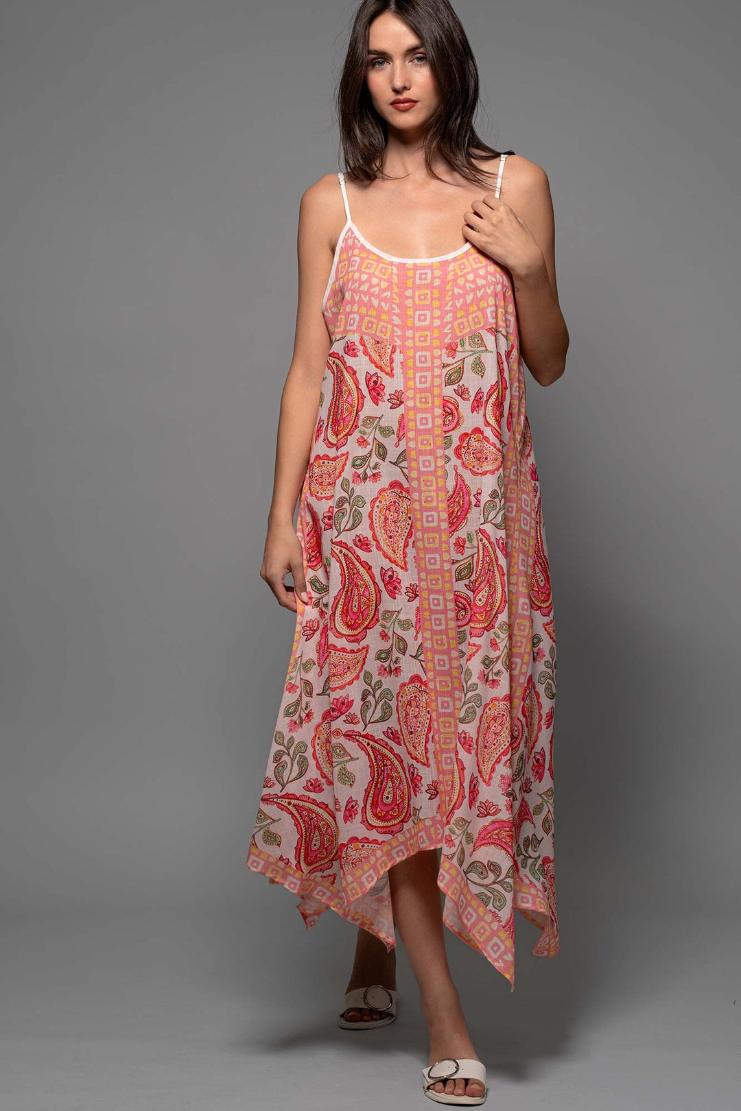 Paisley Breeze Handkerchief Dress in Red - Women's Wholesale Vacation Dresses | Trend Notes
