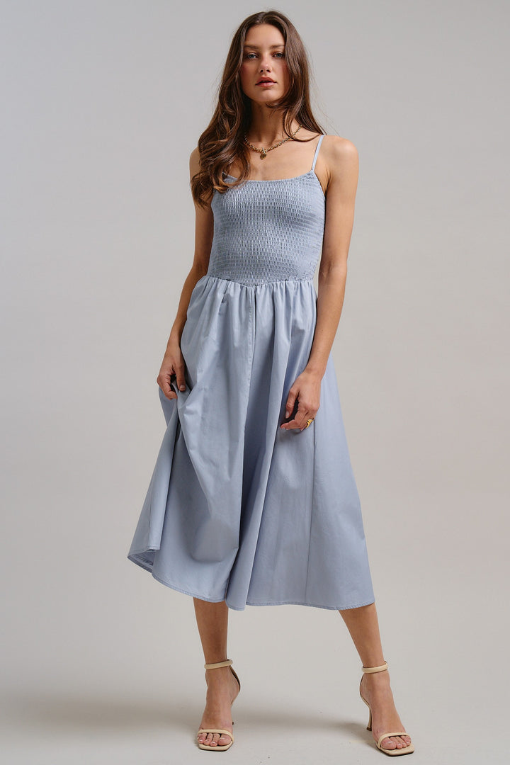 Sunny Escape Midi Dress in Dew Blue - Women's Wholesale Dresses | Trend Notes