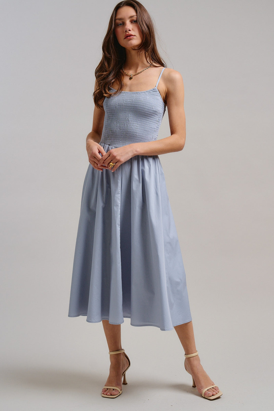 Sunny Escape Midi Dress in Dew Blue - Women's Wholesale Dresses | Trend Notes