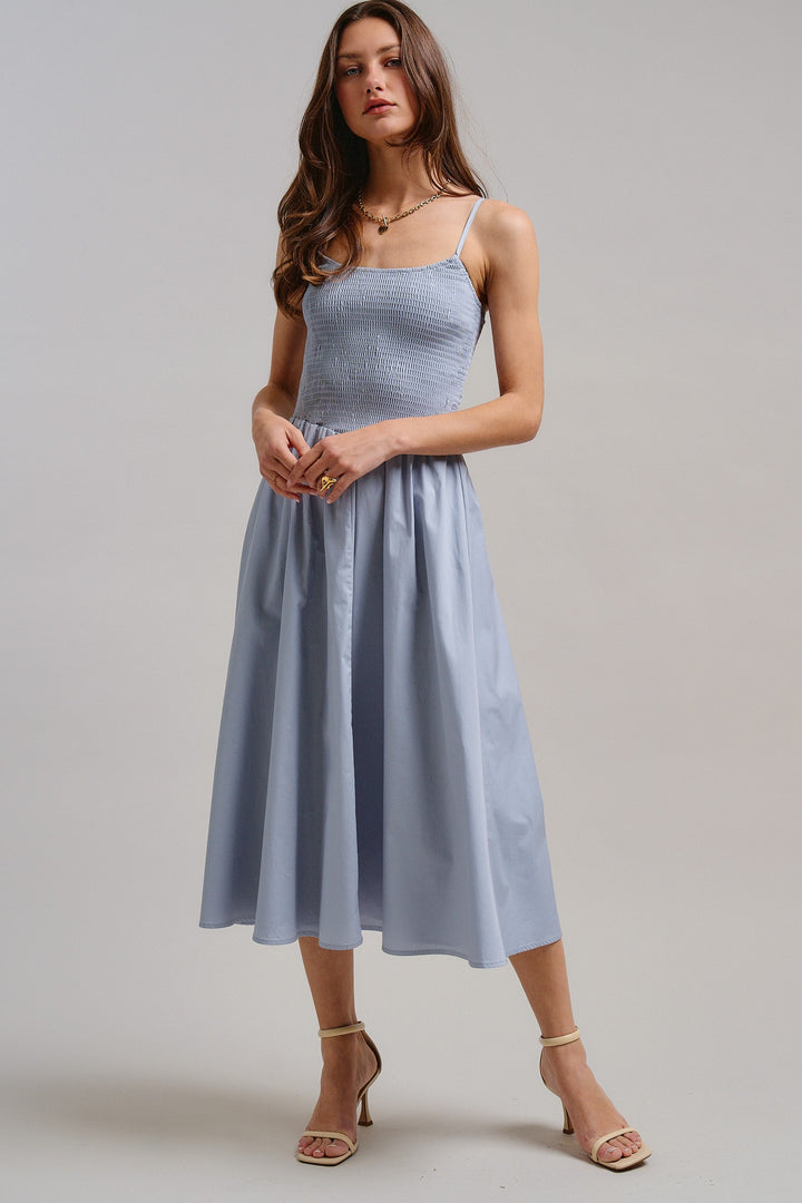 Sunny Escape Midi Dress in Dew Blue - Women's Wholesale Dresses | Trend Notes
