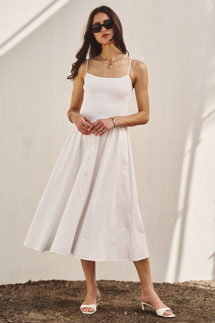 Sunny Escape Midi Dress in White - Women's Wholesale Dresses | Trend Notes