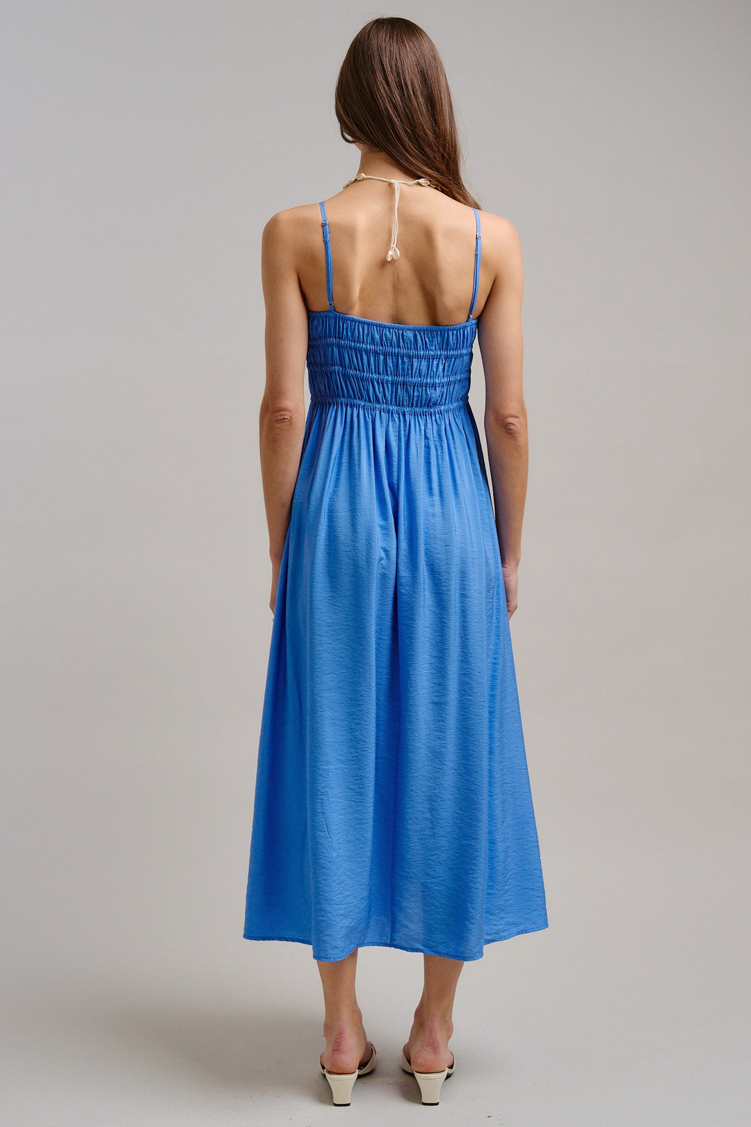 The Drop-Waist Babydoll Midi Dress in Blue - Women's Wholesale Dresses | Trend Notes