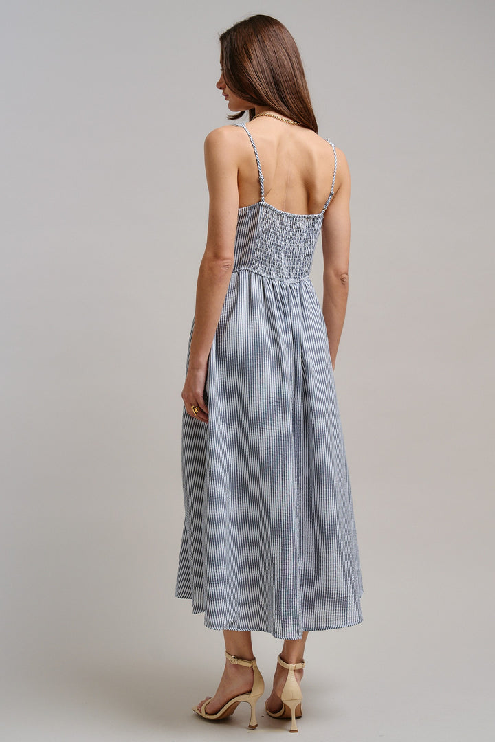 The Summer Picnic Midi Dress in Navy - Women's Wholesale Dresses | Trend Notes