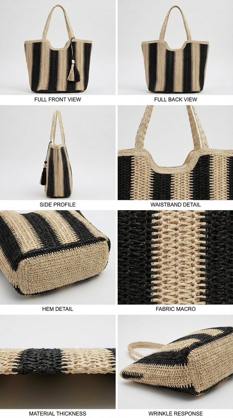 Amalfi Stripe Carryall in Black - Women's Wholesale Fashion | Trend Notes