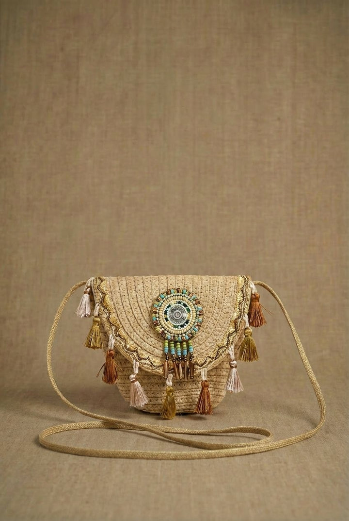 Dreamcatcher Tassel Crossbody in Tan - Women's Wholesale Fashion | Trend Notes