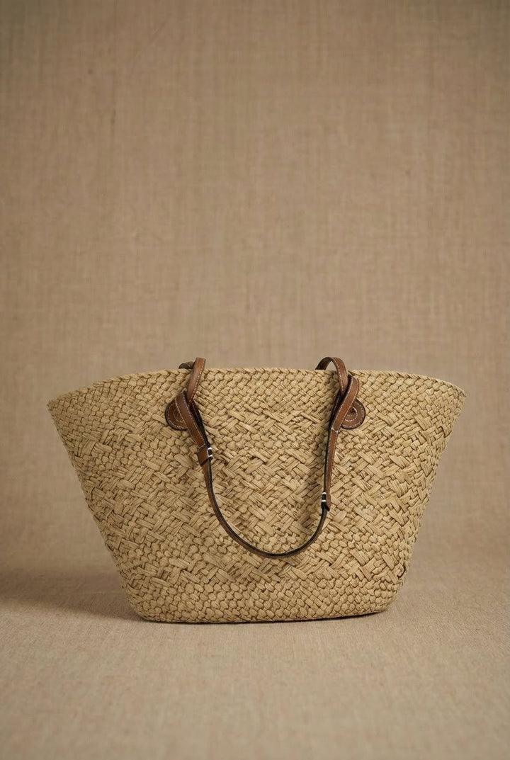 Le Panier Leather Strap Market Bag in Tan - Women's Wholesale Fashion | Trend Notes
