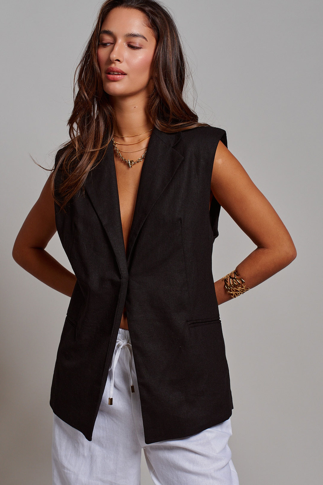 Riviera Tailored Vest in Black - Women's Wholesale Fashion | Trend Notes