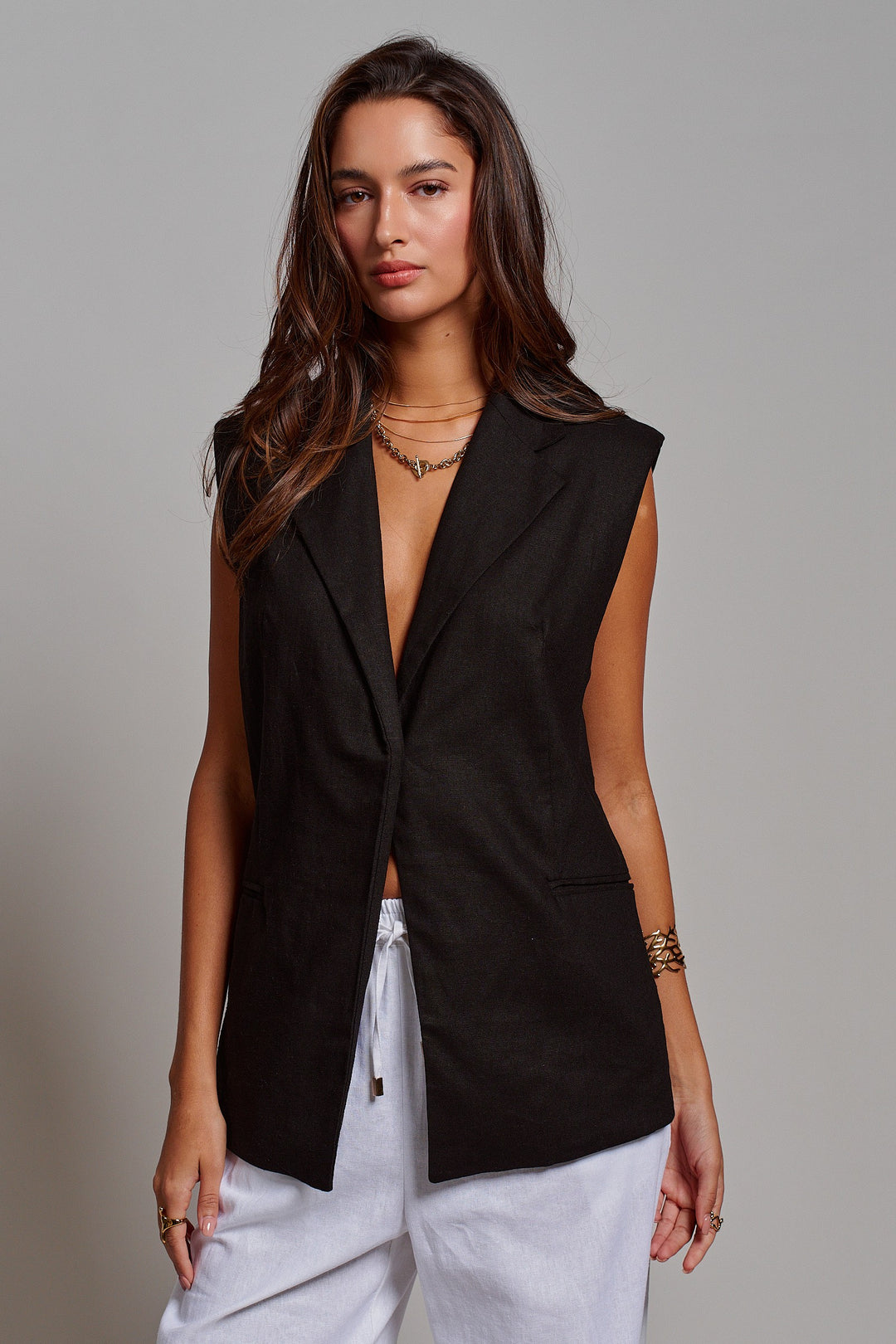 Riviera Tailored Vest in Black - Women's Wholesale Fashion | Trend Notes