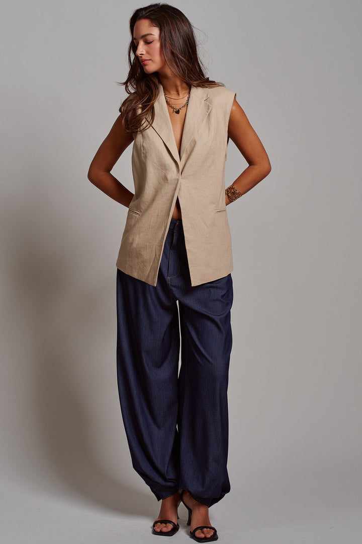 Riviera Tailored Vest in Khaki - Women's Wholesale Fashion | Trend Notes