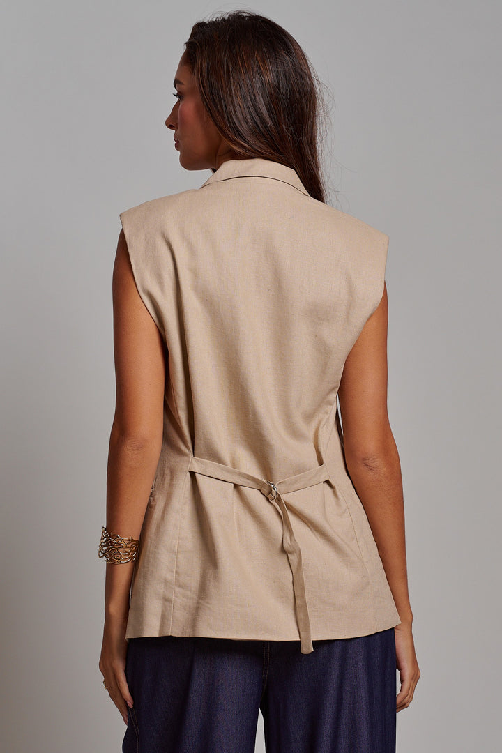 Riviera Tailored Vest in Khaki - Women's Wholesale Fashion | Trend Notes