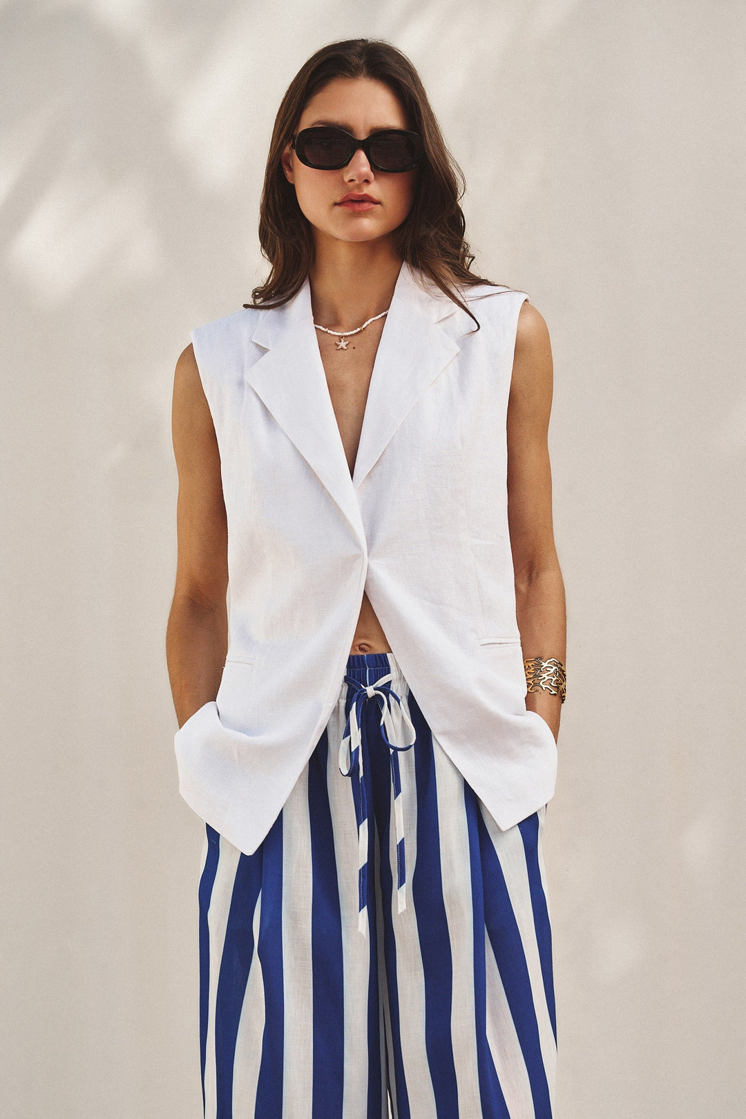 Riviera Tailored Vest in White - Women's Wholesale Fashion | Trend Notes