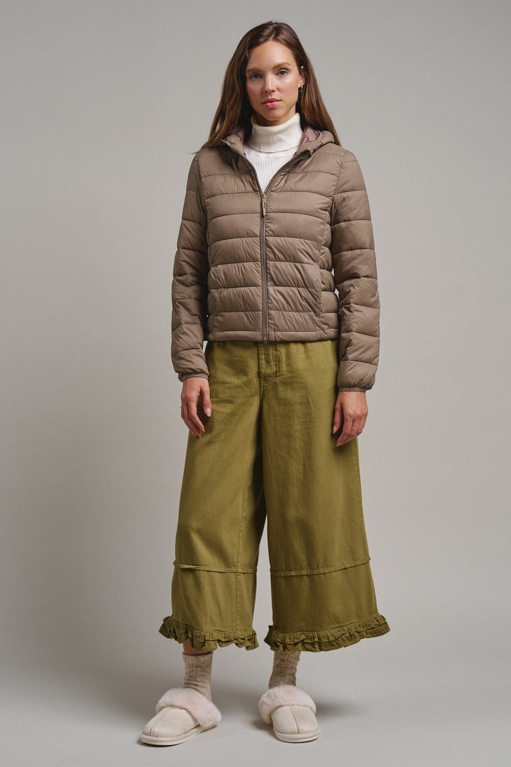 Crisp Air Hooded Puffer Jacket in Mocha - Women's Wholesale Puffer Outerwear | Trend Notes