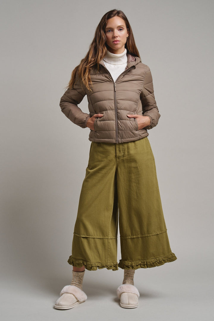 Crisp Air Hooded Puffer Jacket in Mocha - Women's Wholesale Puffer Outerwear | Trend Notes