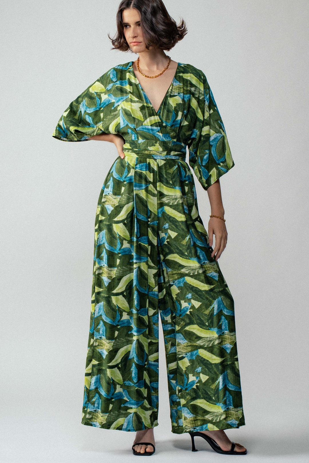 Relaxed Flora maxi jumpsuit in Green - Women's Wholesale Jumpsuits | Trend Notes