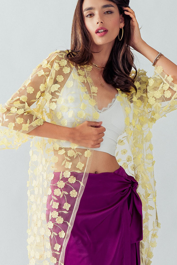 KATE HINT OF SKIN KIMONO in Yellow - Women's Wholesale Kimonos | Trend Notes