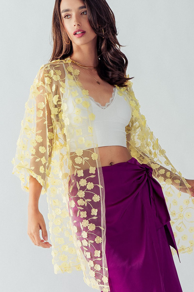 KATE HINT OF SKIN KIMONO in Yellow - Women's Wholesale Kimonos | Trend Notes