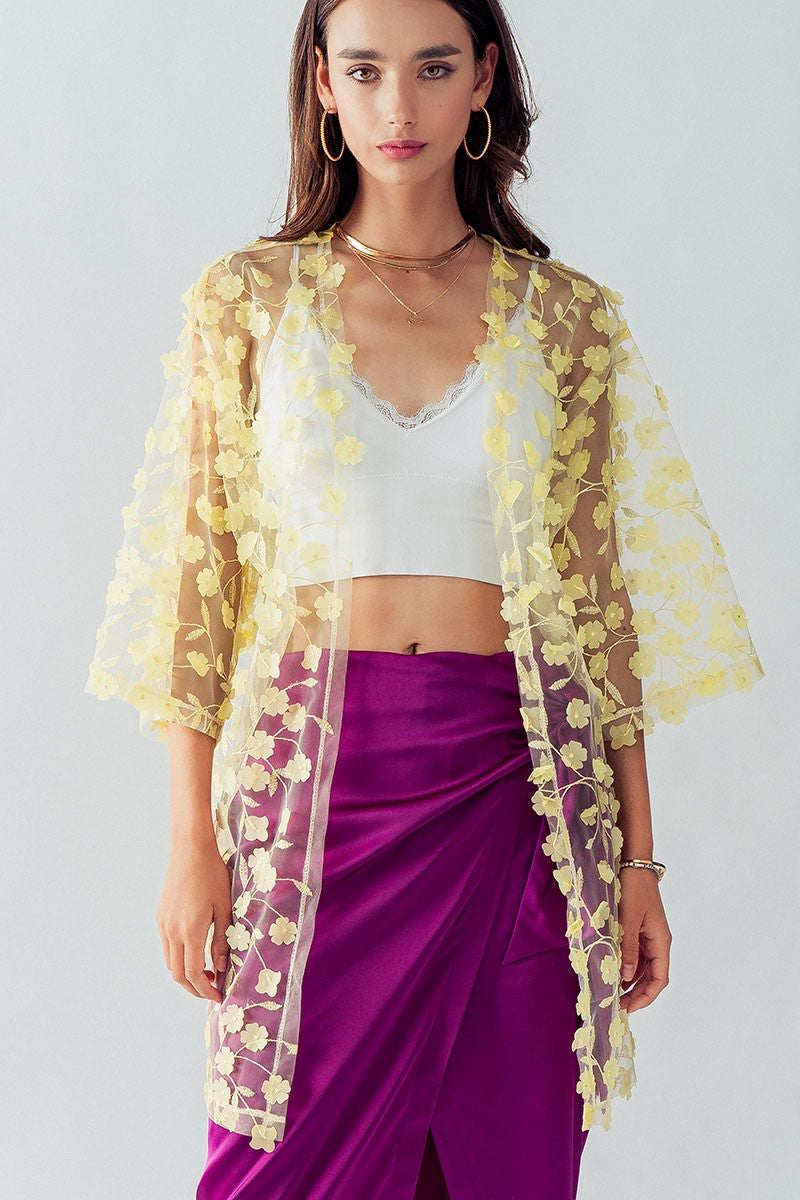 KATE HINT OF SKIN KIMONO in Yellow - Women's Wholesale Kimonos | Trend Notes