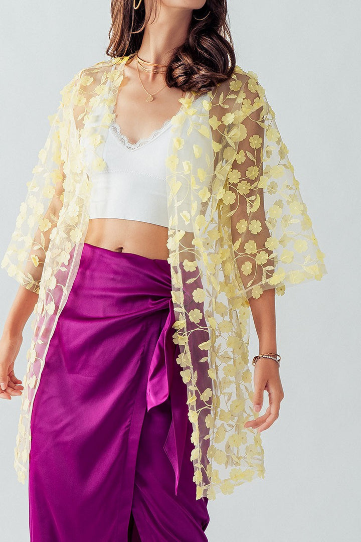 KATE HINT OF SKIN KIMONO in Yellow - Women's Wholesale Kimonos | Trend Notes