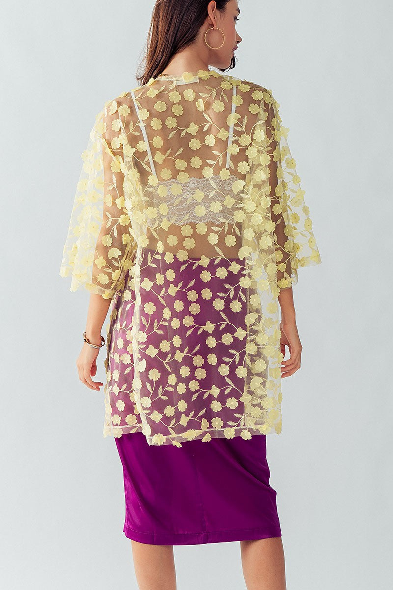 KATE HINT OF SKIN KIMONO in Yellow - Women's Wholesale Kimonos | Trend Notes