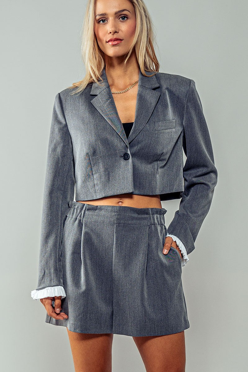 Chic Executive Blazer in Grey - Women's Wholesale Jackets & Blazers | Trend Notes