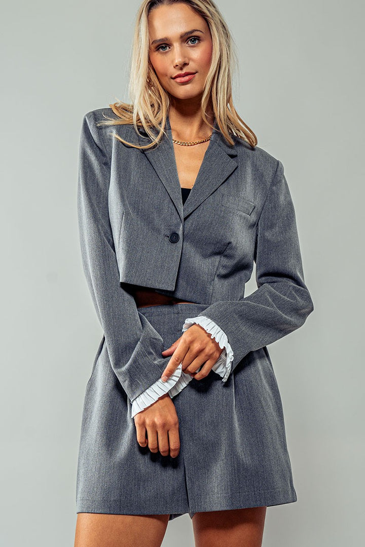 Chic Executive Blazer in Grey - Women's Wholesale Jackets & Blazers | Trend Notes