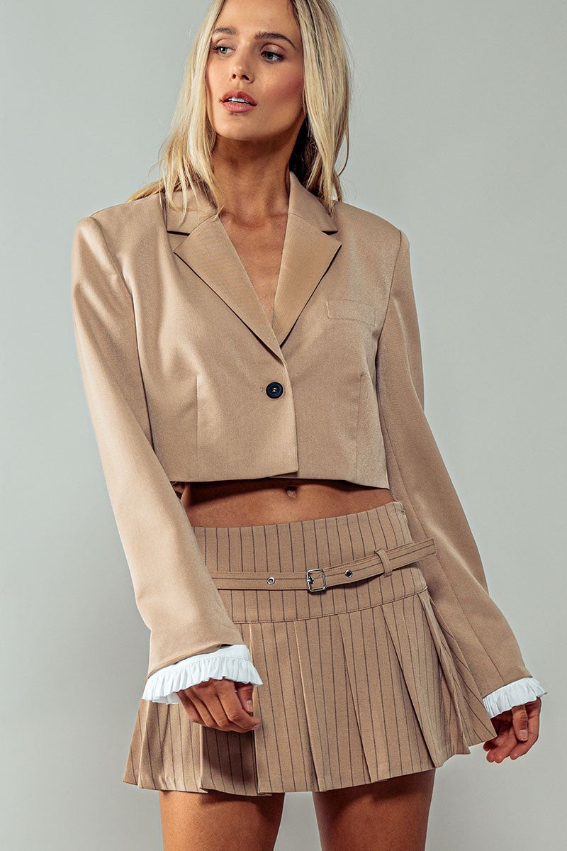 Chic Executive Blazer in Khaki - Women's Wholesale Jackets & Blazers | Trend Notes
