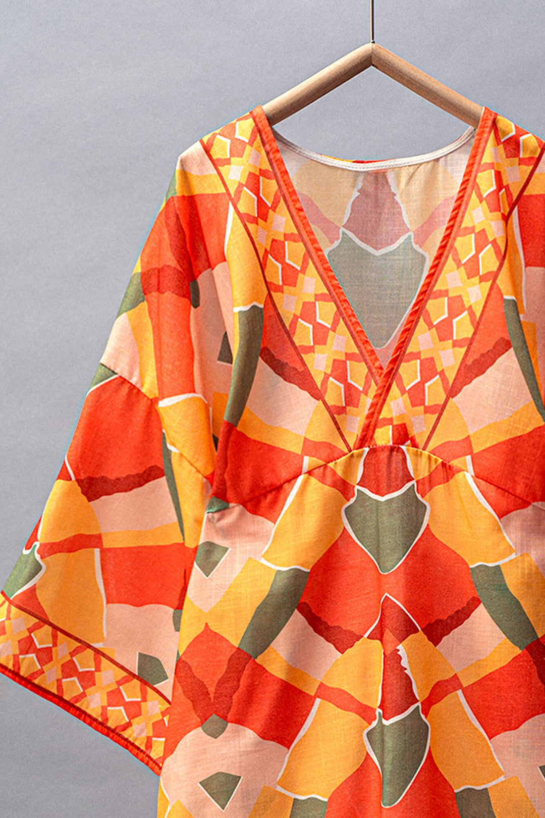 Sunset Mosaic Kimono Dress in Orange - Women's Wholesale Kimonos | Trend Notes