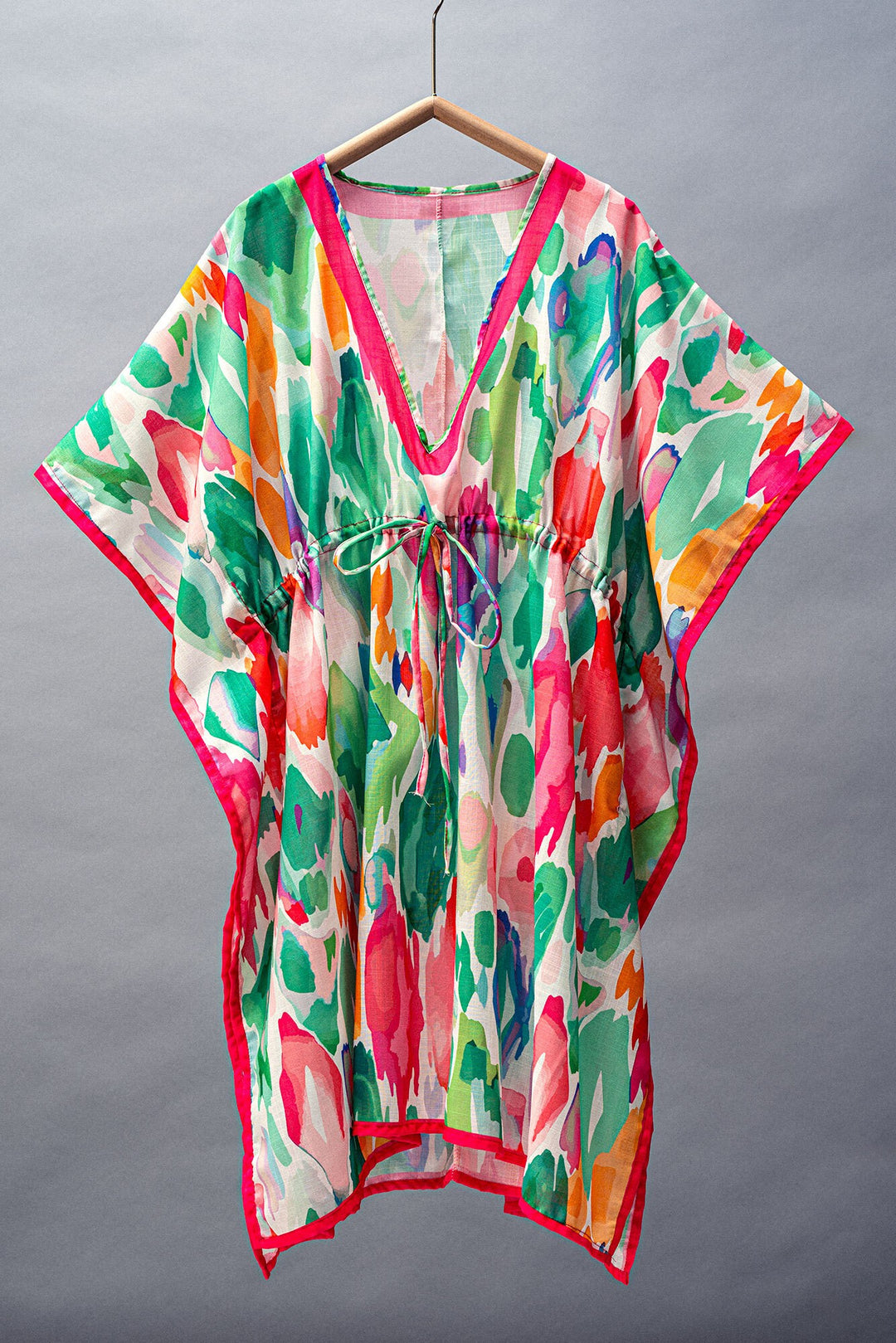Tropical Splash Woven Kimono Dress in Green - Women's Wholesale Cover-Ups & Throws | Trend Notes