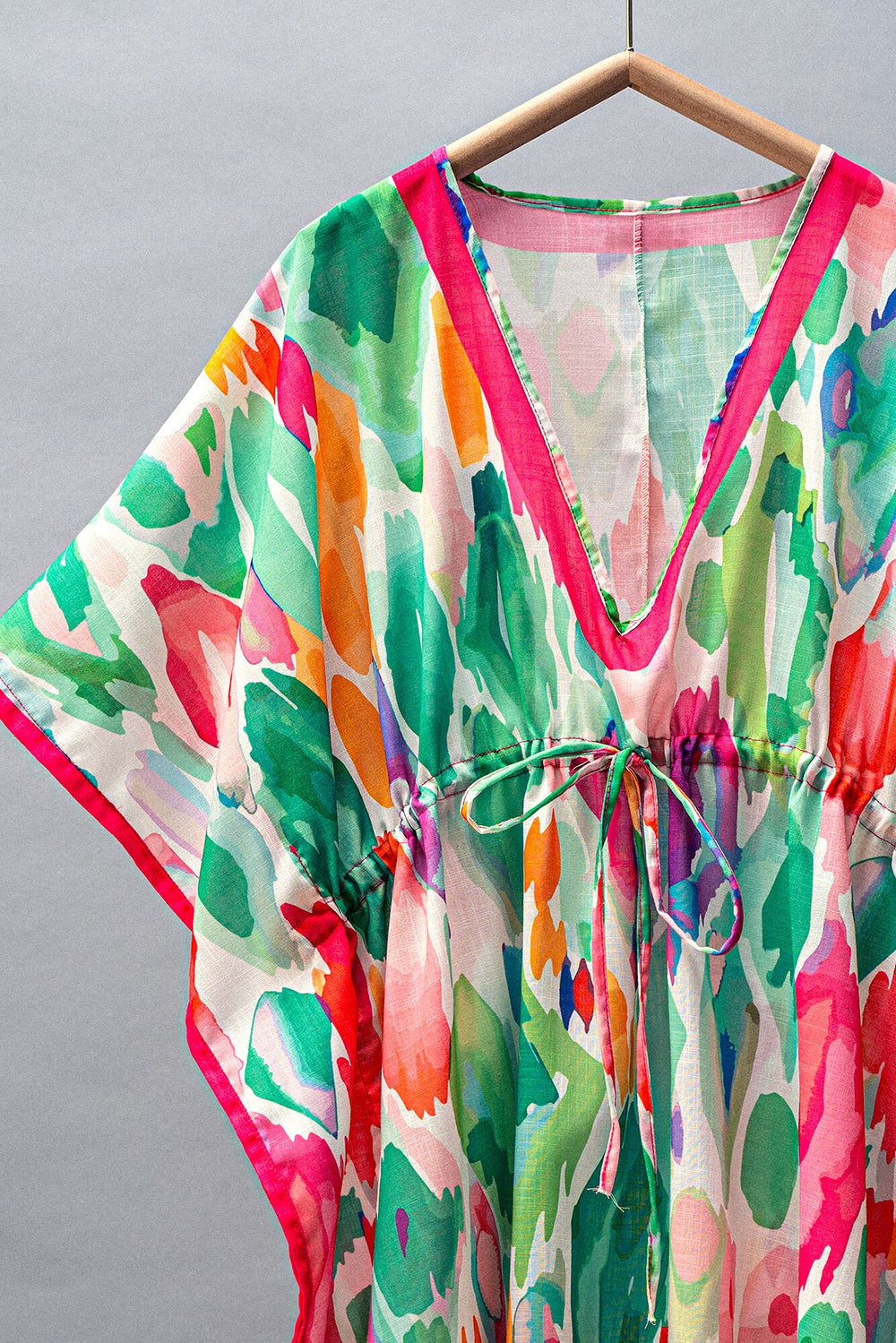 Tropical Splash Woven Kimono Dress in Green - Women's Wholesale Cover-Ups & Throws | Trend Notes