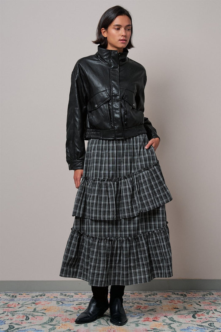 Fast Lane Faux Leather Bomber in Black - Women's Wholesale Jackets & Blazers | Trend Notes