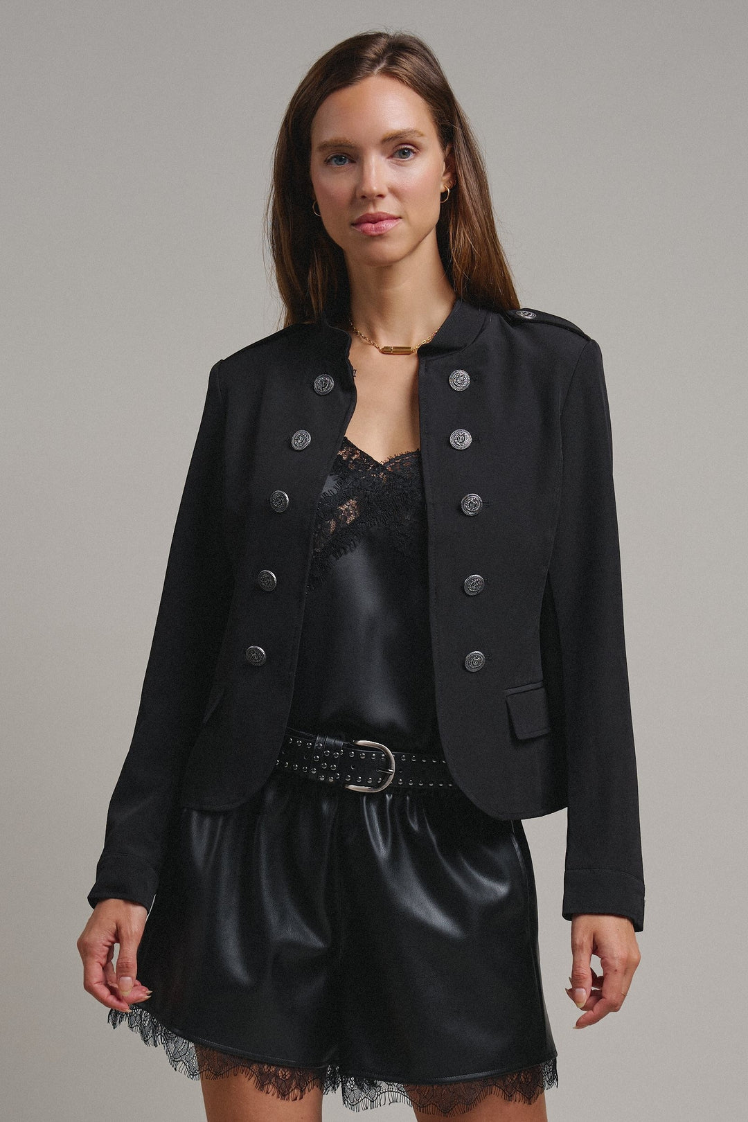 Cadet Charm Napoleon Jacket in Black - Women's Wholesale Jackets & Blazers | Trend Notes