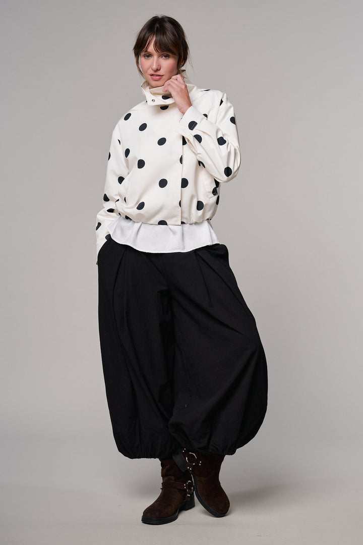 Spot On Polka Dot Bomber Jacket in White - Women's Wholesale Jackets & Blazers | Trend Notes