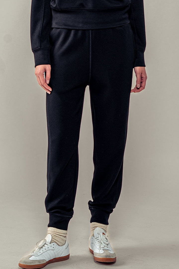 Essential Everyday Jogger Pants with Elastic Waist in Black - Women's Wholesale Sweatpants & Joggers | Trend Notes
