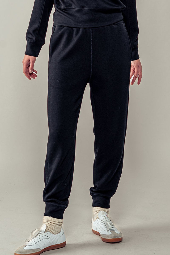 Essential Everyday Jogger Pants with Elastic Waist in Black - Women's Wholesale Sweatpants & Joggers | Trend Notes
