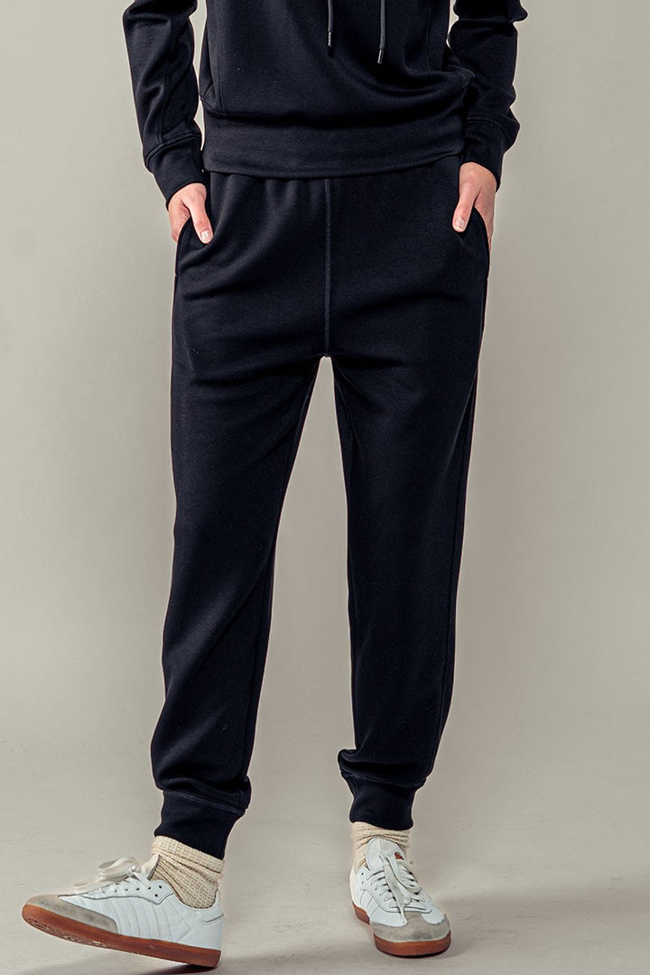 Essential Everyday Jogger Pants with Elastic Waist in Black - Women's Wholesale Sweatpants & Joggers | Trend Notes