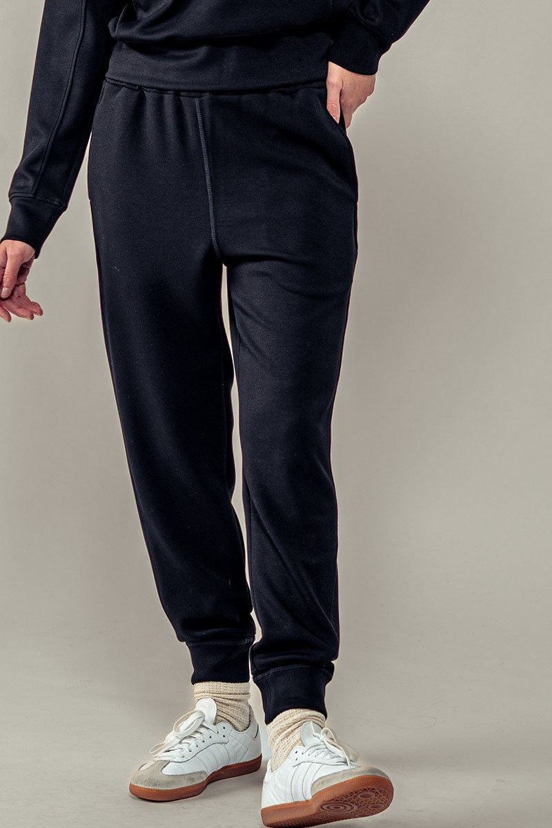 Essential Everyday Jogger Pants with Elastic Waist in Black - Women's Wholesale Sweatpants & Joggers | Trend Notes