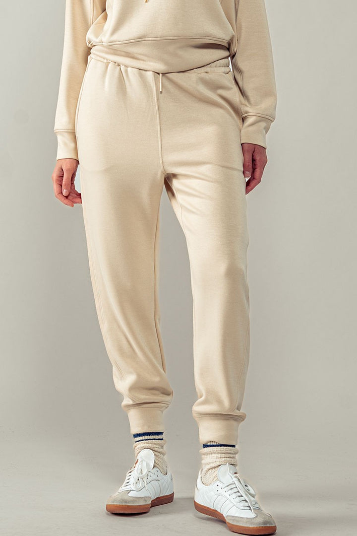 Essential Everyday Jogger Pants with Elastic Waist in Natural - Women's Wholesale Sweatpants & Joggers | Trend Notes