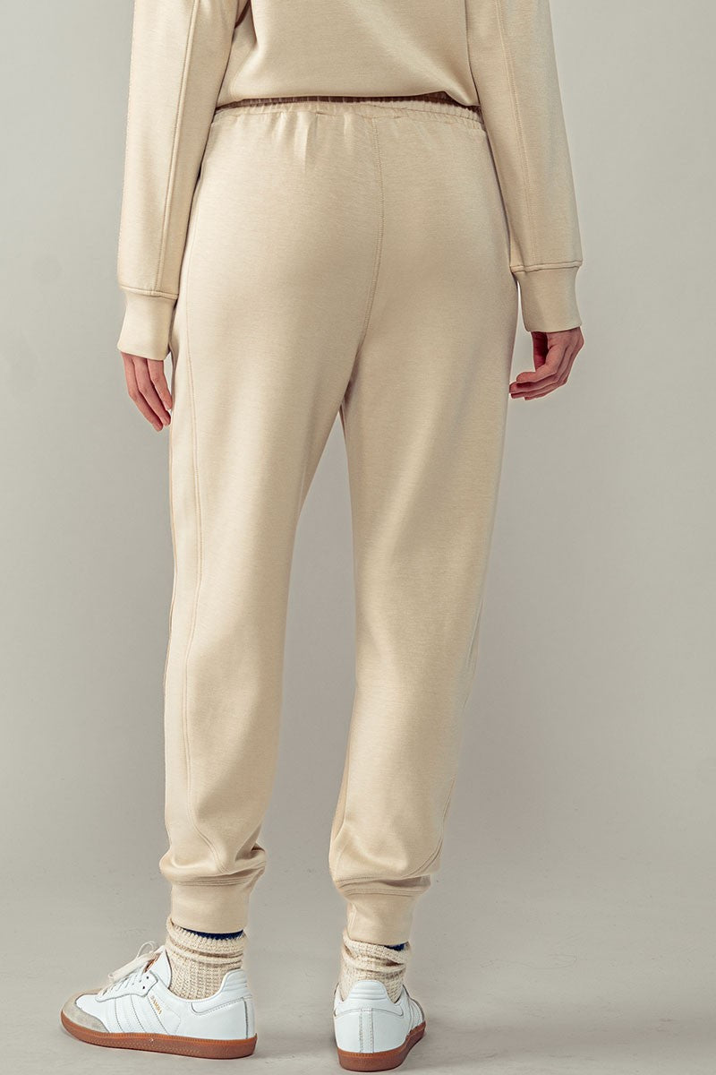 Essential Everyday Jogger Pants with Elastic Waist in Natural - Women's Wholesale Sweatpants & Joggers | Trend Notes