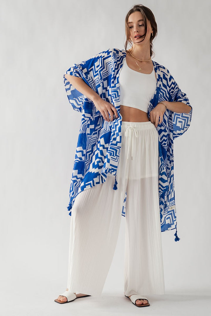 Pleated Wide-Leg Drawstring Waist Pants in Ivory - Women's Wholesale Casual Pants | Trend Notes