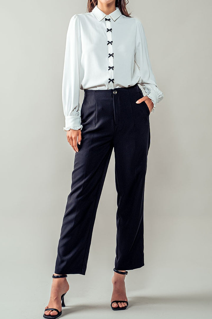 Pleated Excellence Trousers in Black - Women's Wholesale Casual Pants | Trend Notes