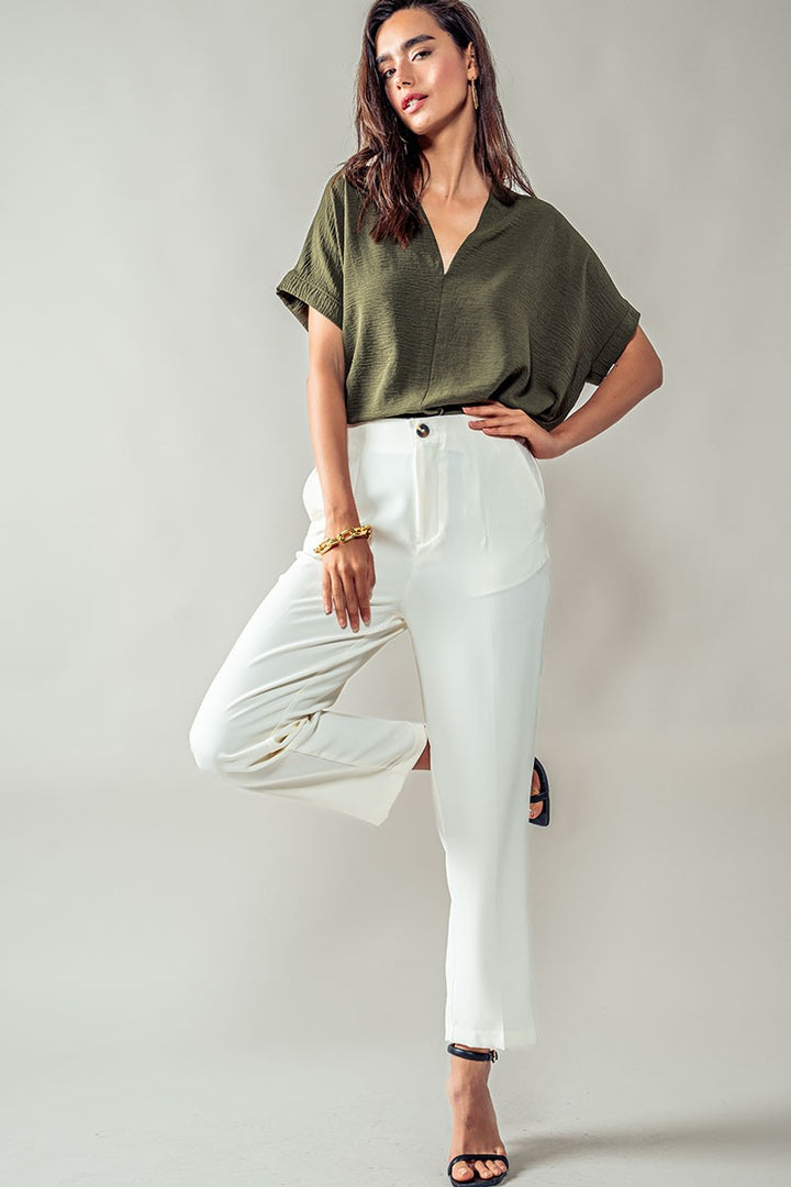 Pleated Excellence Trousers in Grey Stone - Women's Wholesale Casual Pants | Trend Notes