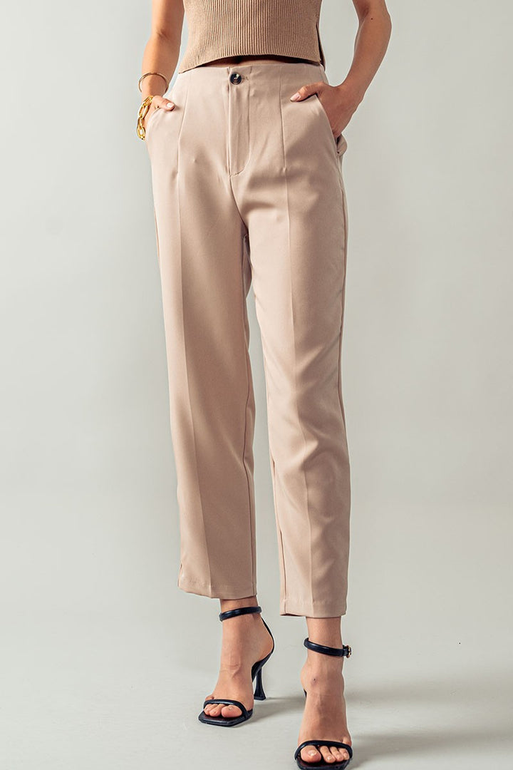 Pleated Excellence Trousers in Khaki - Women's Wholesale Casual Pants | Trend Notes