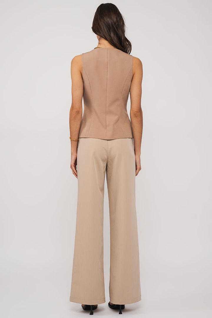 Front Pleated Trousers in Khaki - Women's Wholesale Dress Pants | Trend Notes