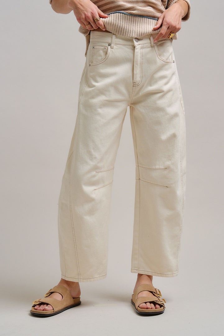 Casual Chic Barrel Pants in Ecru - Women's Wholesale Pants | Trend Notes