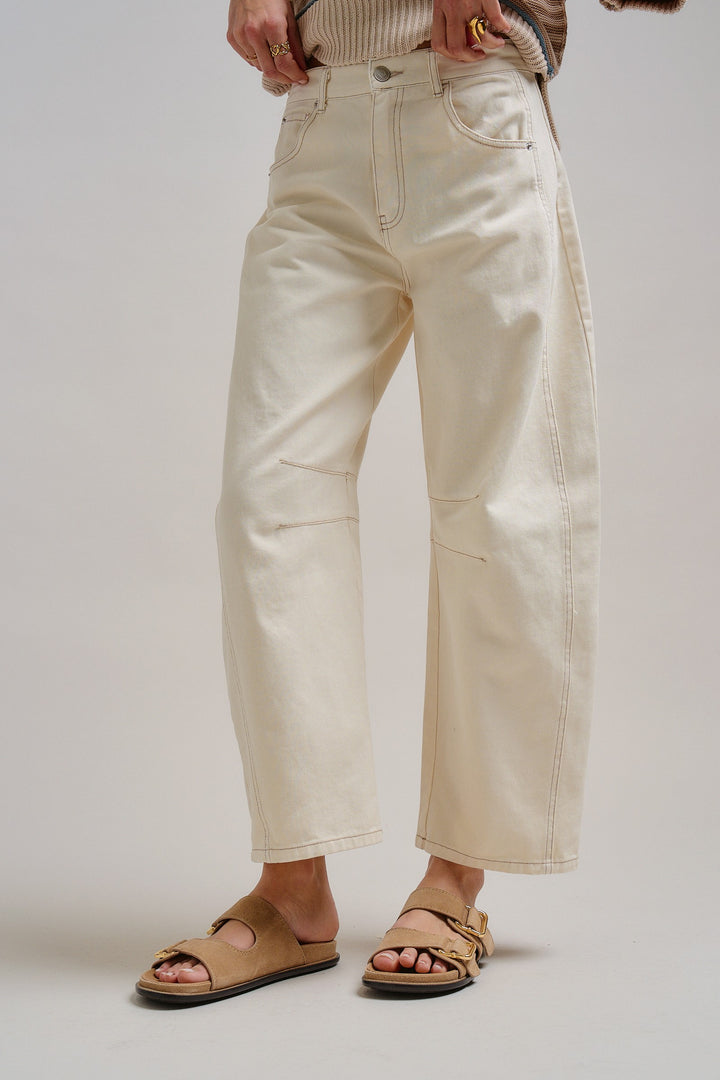 Casual Chic Barrel Pants in Ecru - Women's Wholesale Pants | Trend Notes