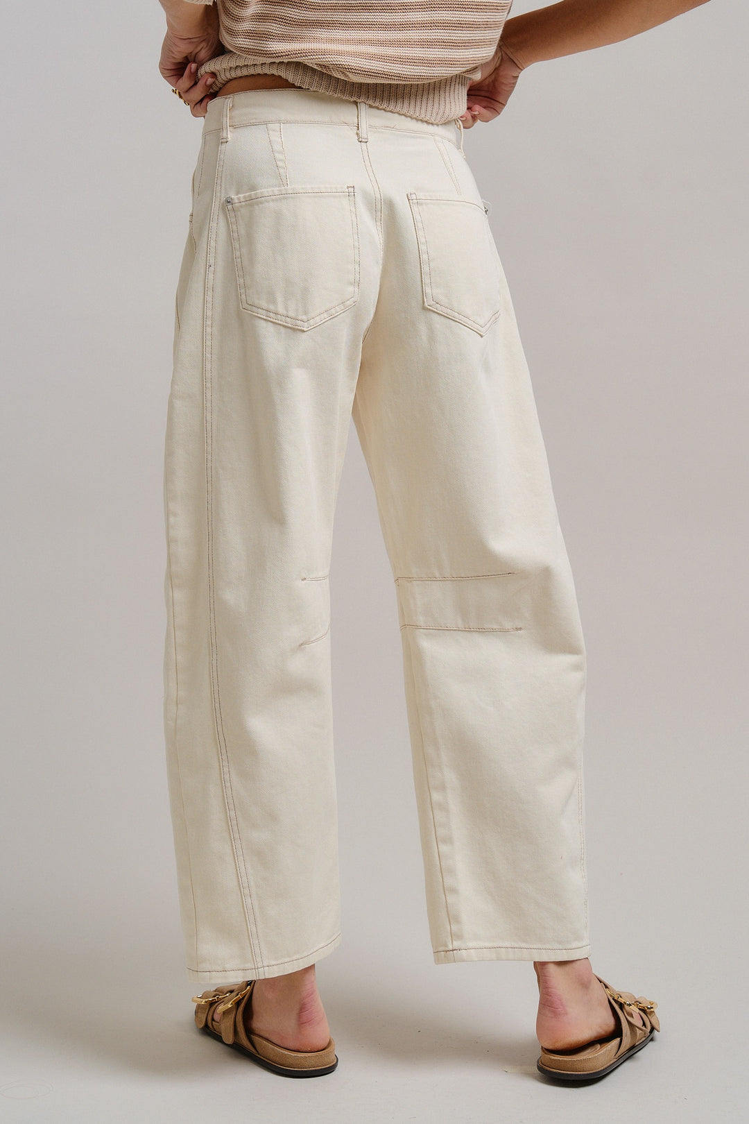Casual Chic Barrel Pants in Ecru - Women's Wholesale Pants | Trend Notes