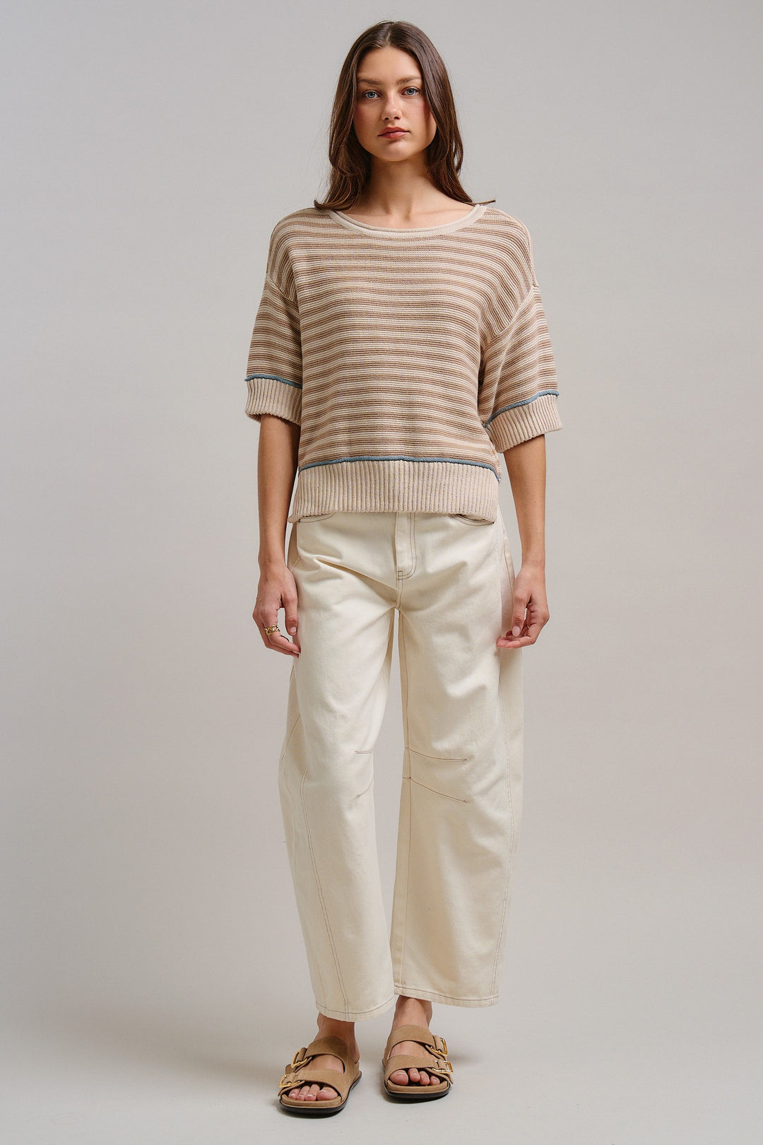 Casual Chic Barrel Pants in Ecru - Women's Wholesale Pants | Trend Notes
