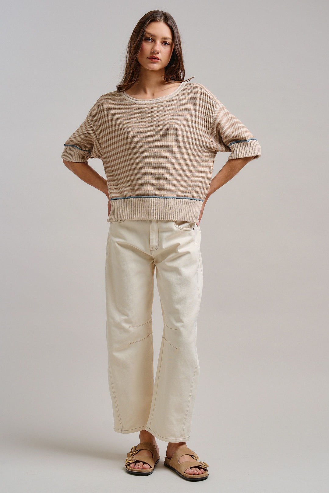 Casual Chic Barrel Pants in Ecru - Women's Wholesale Pants | Trend Notes