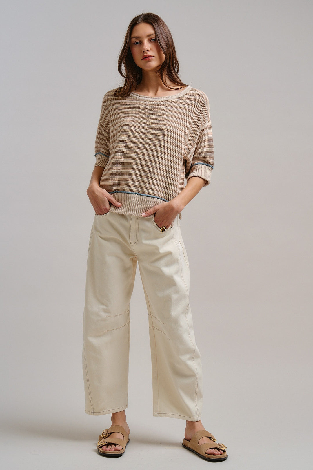 Casual Chic Barrel Pants in Ecru - Women's Wholesale Pants | Trend Notes