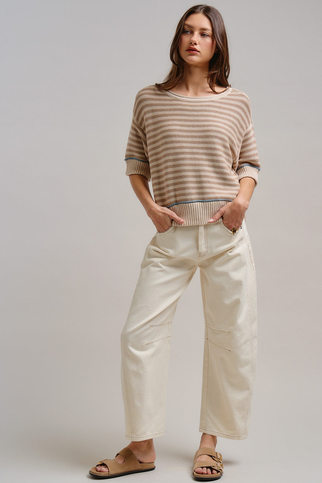 Casual Chic Barrel Pants in Ecru - Women's Wholesale Pants | Trend Notes